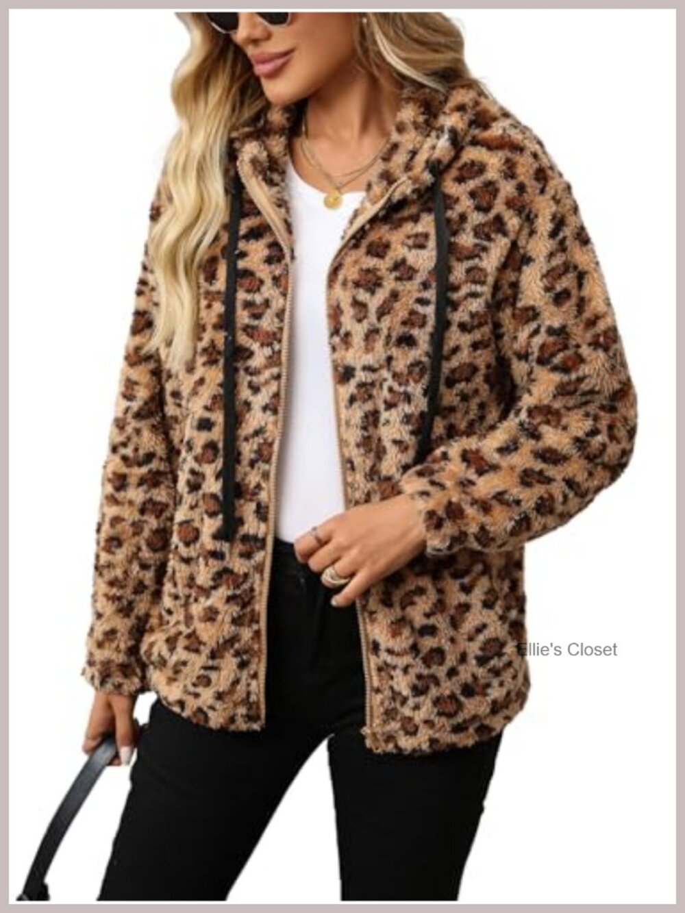 Women's Fleece Jacket Full Zip Sherpa Hooded Coat Winter Warm